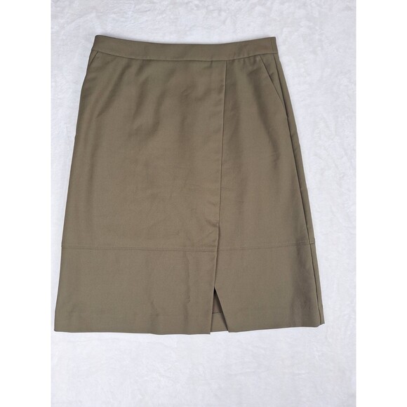 Halogen Skirt sz 6 Green Straight Pencil Knee Stretch Career Church Slim Pockets - Picture 1 of 11